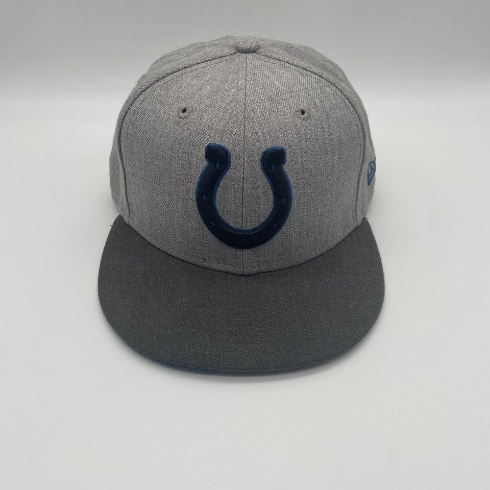 New Era 59Fifty NFL Indianapolis Colts Fitted Cap 7 1/4  Gray Blue‎ Flatbill Hat
